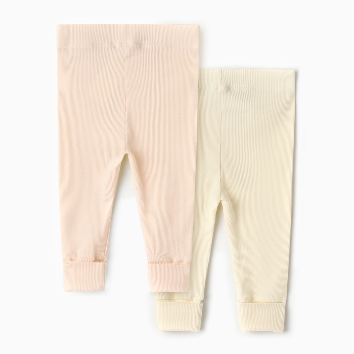 Комплект леггинсов детских MINAKU: Basic Line BABY, цвет молочный/кремовый, рост 68-74