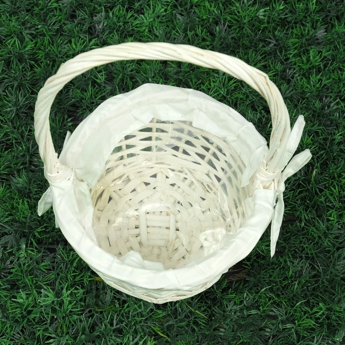 Корзина плетеная &laquo;Витая&raquo;, 18&times;10/26 см, ива, ткань