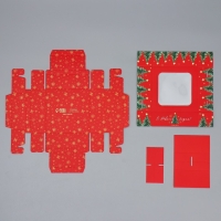 Коробка под 4 конфеты &laquo;С Новым годом!&raquo;, ёлочки, 10.5 х 10.5 х 3.5 см, Новый год