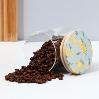 Банка для хранения сыпучих продуктов и круп &laquo;Нежная мимоза&raquo;, 450 мл