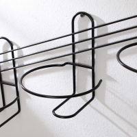 Подвес для кашпо настенный &laquo;Косая-3&raquo;, d = 16 см, чёрный