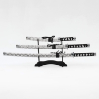 Сув. изделие катаны 3в1 на подставке, ножны кожзам, змея серая 47/70/89см