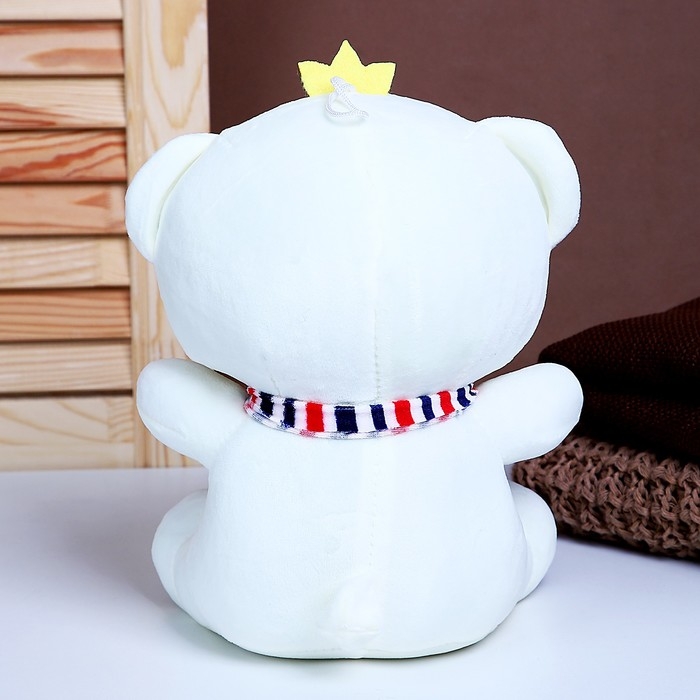 Мягкая игрушка &laquo;Мишка с короной&raquo;, 26 см, цвет белый