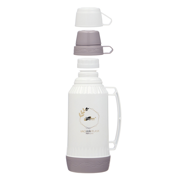 Термос 1.8 л, со стеклянной колбой, сохраняет тепло 12 ч, с кружкой, коричневый