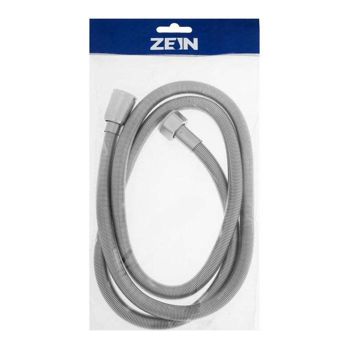Душевой шланг ZEIN Z21PS, растягивающийся 150-200 см, гайки латунь, нержавеющая сталь Душевой шланг ZEIN Z21PS, растягивающийся 150-200 см, гайки латунь, нержавеющая сталь