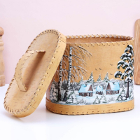 Хлебница &laquo;Зима&raquo;, с росписью, 24&times;16&times;20 см, микс, береста