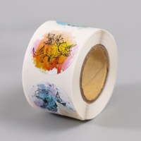 Наклейка бумага "Динозавры" d=2,5 см 252 шт в рулоне Наклейка бумага "Динозавры" d=2,5 см 252 шт в рулоне