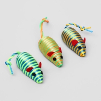 Мышь-погремушка радужная, 7 см, микс цветов