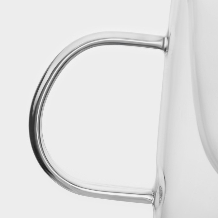 Набор стеклянных кружек с двойными стенками Доляна &laquo;Кофе&raquo;, 200 мл, 13&times;9,5&times;8 см, 2 шт