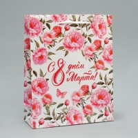Пакет подарочный ламинированный, упаковка, &laquo;8 марта&raquo;, ML 21 х 25 х 8 см