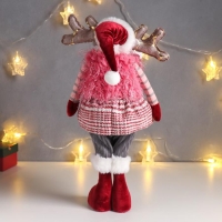 Кукла интерьерная "Лосик в юбочке в клетку, в розовой жилетке-травке" 53х13х18 см Кукла интерьерная "Лосик в юбочке в клетку, в розовой жилетке-травке" 53х13х18 см