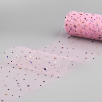 Фатин с разноцветными блёстками, 15 см, 11 &plusmn; 1 г/кв.м, 23 &plusmn; 1 м, цвет розовый №8
