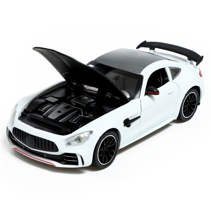 Машина металлическая, 1:24, инерционная, открываются двери, капот, багажник, цвет белый Машина металлическая, 1:24, инерционная, открываются двери, капот, багажник, цвет белый