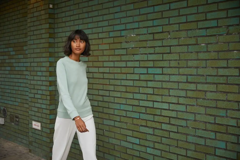 Свитшот женский BNC Inspire (Organic), серо-зеленый, размер S