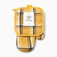 Кух.набор 2 пр. Этель Клетка цв.желтый прих.17*17см, варежка-прихв. 26*16см,100%п/э Кух.набор 2 пр. Этель Клетка цв.желтый прих.17*17см, варежка-прихв. 26*16см,100%п/э