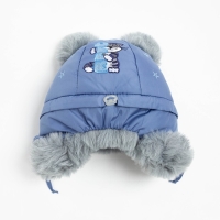 Шапка для мальчика "Вьюкки" , цвет серо-голубой, размер 50 Шапка для мальчика "Вьюкки" , цвет серо-голубой, размер 50