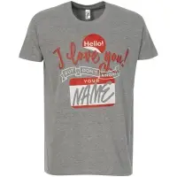 Футболка Hello! I Love You!, серый меланж, размер S Футболка Hello! I Love You!, серый меланж, размер S