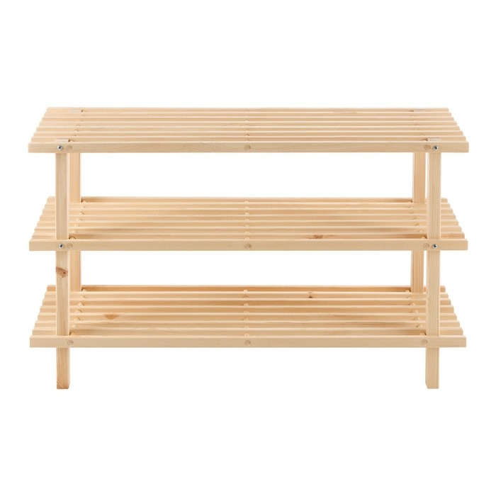 Полка для обуви BUNDIS 3, 79х27х49, Массив сосны