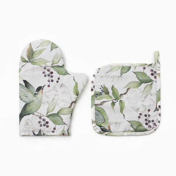 Набор Варежка-прихватка, прихватка Этель "Готовь с душой"  100% х/л, репс 220 г/м2