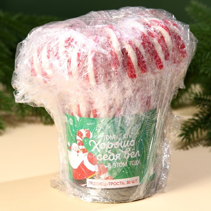 Леденец-трость &laquo;Тому, кто хорошо себя вёл&raquo;, со вкусом вишни, 26 г. х 30 шт.