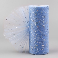 Фатин с блёстками, 15 см, 11 ± 1 г/кв.м, 23 ± 1 м, цвет голубой №21 Фатин с блёстками, 15 см, 11 ± 1 г/кв.м, 23 ± 1 м, цвет голубой №21