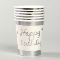 Стакан бумажный &laquo;С днём рождения&raquo;, в наборе 6 шт