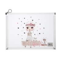 Папка-конверт на молнии формат А4, 180 мкр, прозрачная с рисунком "Девочки", МИКС Папка-конверт на молнии формат А4, 180 мкр, прозрачная с рисунком "Девочки", МИКС