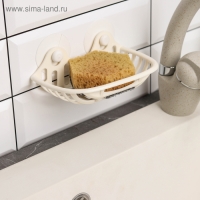 Мыльница на присосках, 16&times;10&times;6 см, цвет МИКС