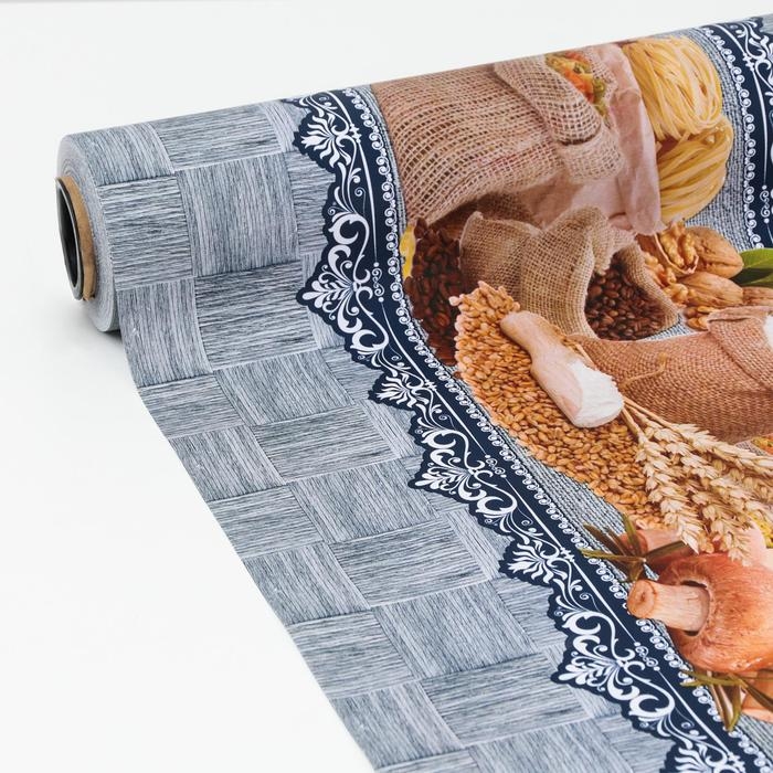 Клеёнка на стол на тканевой основе &laquo;Урожай&raquo;, ширина 137 см, рулон 20 м, толщина 0,22 мм