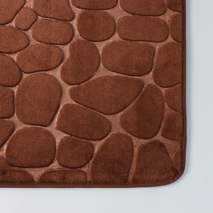 Коврик для ванной и туалета SAVANNA Memory foam, 50&times;80 см, цвет коричневый