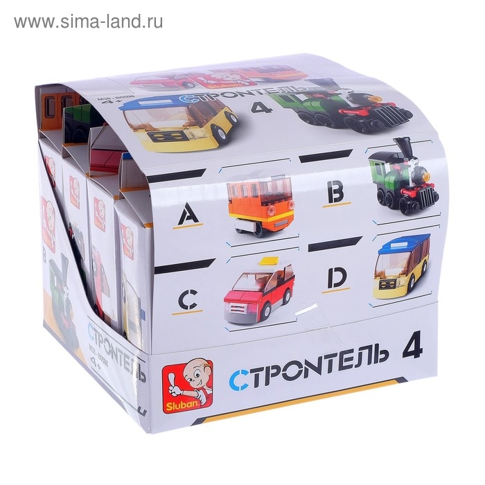 Конструктор «Городской транспорт», 59 деталей, 4 вида, МИКС Конструктор «Городской транспорт», 59 деталей, 4 вида, МИКС