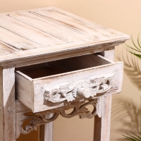 Тумба "Старый Бали" 40х40х80 см, дерево албезия, белый