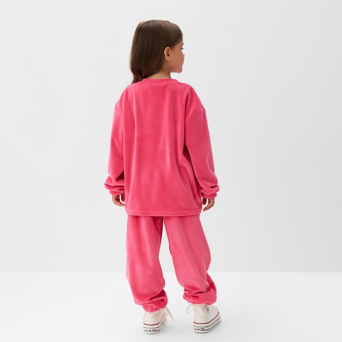 Костюм детский (свитшот, брюки) KAFTAN Plushy р.36 (134-140), фуксия