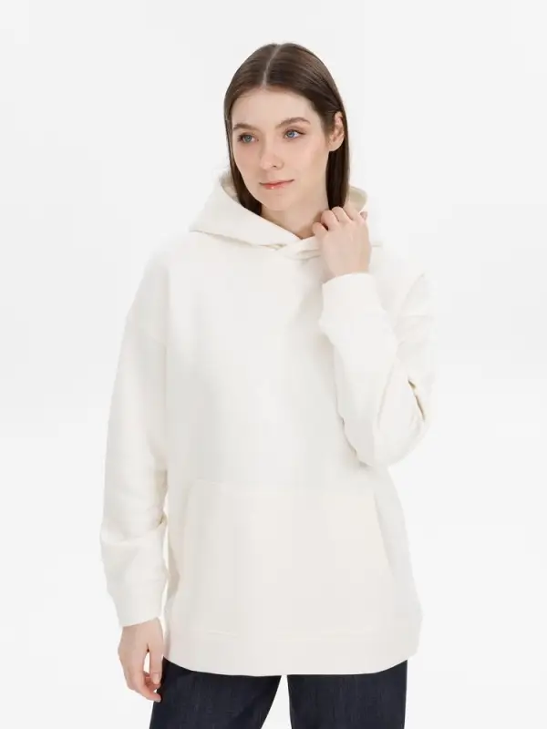 Худи оверсайз унисекс Snuggie, молочно-белое, размер XS/S