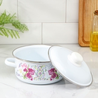 Кастрюля эмалированная «Мозаика», 2 л, индукция, цвет белый Кастрюля эмалированная «Мозаика», 2 л, индукция, цвет белый