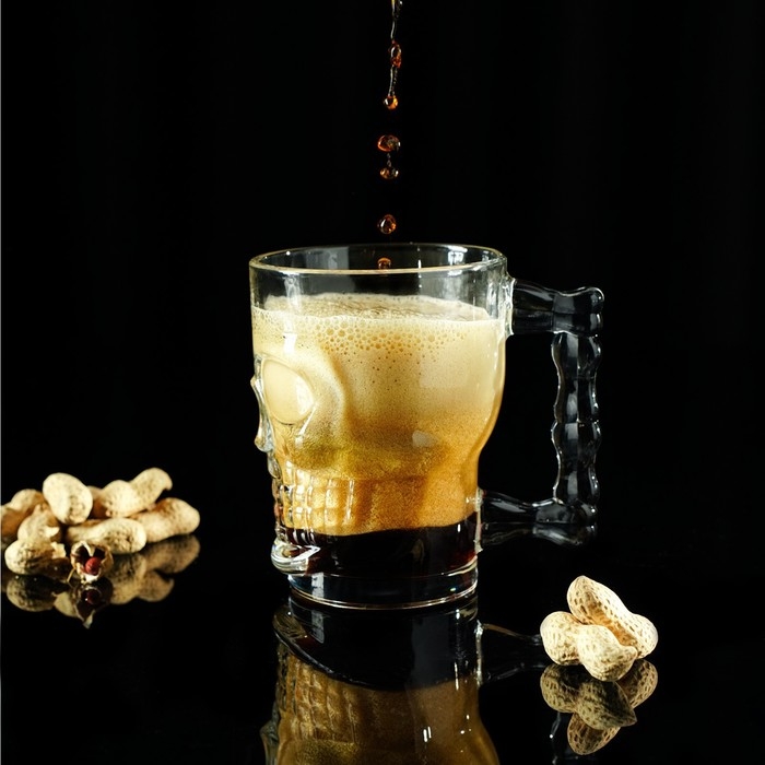 Кружка стеклянная для пива &laquo;Череп. Хэллоуин&raquo;, 500 мл