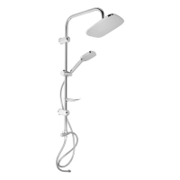 Душевая система ZEIN Z1004, тропическая и ручная лейка, шланги, стойка, мыльница, хром Душевая система ZEIN Z1004, тропическая и ручная лейка, шланги, стойка, мыльница, хром