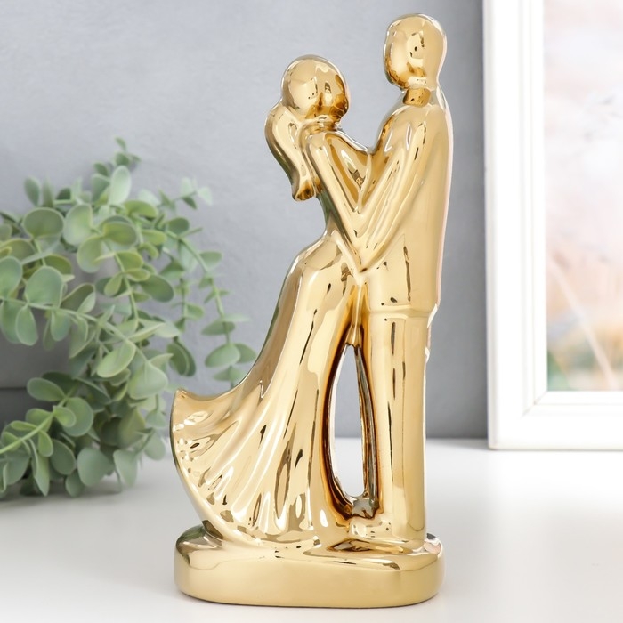 Сувенир керамика Сувенир керамика "Влюблённые" золото 22х10х6,5 см