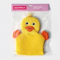 Мочалка - варежка детская для купания Доляна «Уточка», 21 см Мочалка - варежка детская для купания Доляна «Уточка», 21 см