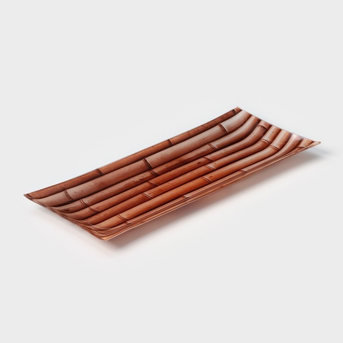 Набор стеклянных блюд &laquo;Бамбук золотой&raquo;, 35,5&times;14&times;2 см, 18,5&times;8,5&times;1,5 см