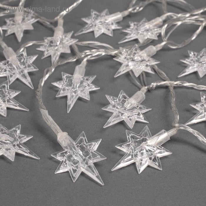 Гирлянда «Нить» 5 м с насадками «Звёзды», IP20, прозрачная нить, 20 LED, свечение мульти (RG/RB), мигание, 220 В Гирлянда «Нить» 5 м с насадками «Звёзды», IP20, прозрачная нить, 20 LED, свечение мульти (RG/RB), мигание, 220 В