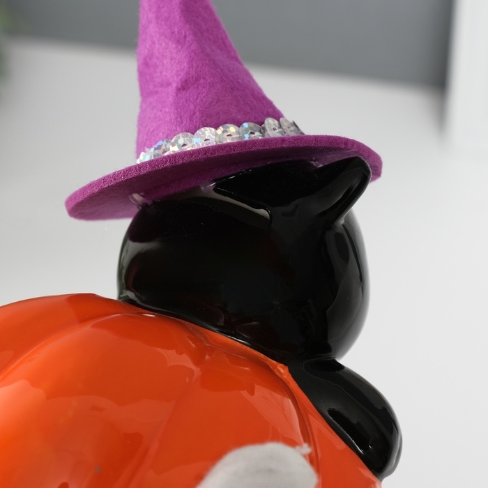 Копилка керамика "Котик в тыкве" 11,7х12х13,4 см