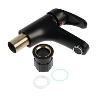 Смеситель для раковины ZEIN Z3657, однорычажный, высота излива 9 см, ABS-пластик, черный Смеситель для раковины ZEIN Z3657, однорычажный, высота излива 9 см, ABS-пластик, черный