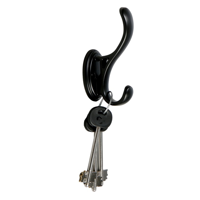 Крючок мебельный CAPPIO FLOW, двухрожковый, черный Крючок мебельный CAPPIO FLOW, двухрожковый, черный