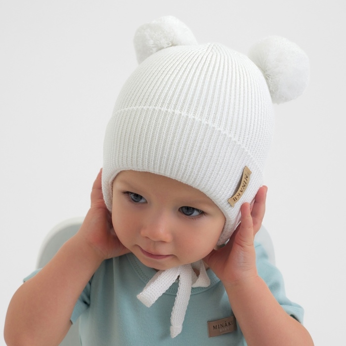 Шапка детская MINAKU р-р 44-46, цвет молочный