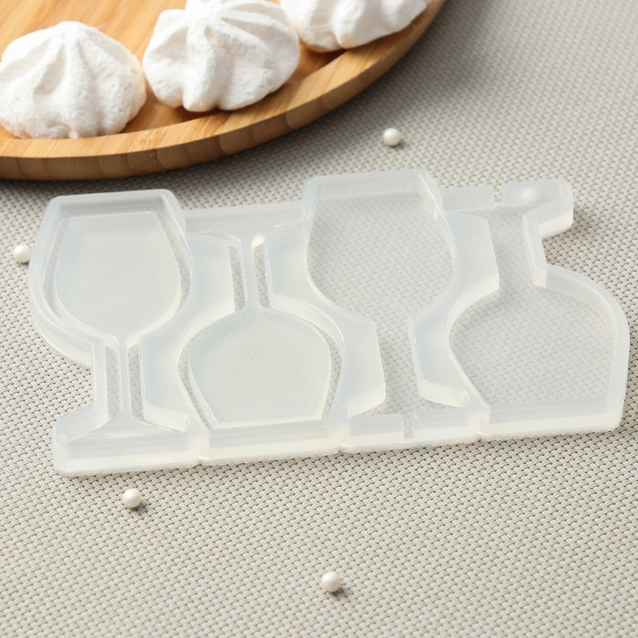 Силиконовый молд для леденцов и шоколада &laquo;Бокалы&raquo;, 9 см, цвет прозрачный