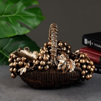 Подставка под бутылку "Корзина с виноградом" бронза с позолотой, 20х25х22см Подставка под бутылку "Корзина с виноградом" бронза с позолотой, 20х25х22см