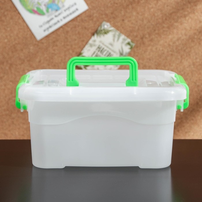 Контейнер для хранения &laquo;Дипломат&raquo;, 20,5&times;15&times;9,5 см, крышка с ручкой на защёлке, цвет МИКС