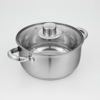 Кастрюля из нержавеющей стали Доляна &laquo;Гретте&raquo;, 2,3 л, d=18 см, с крышкой, капсульное дно, индукция