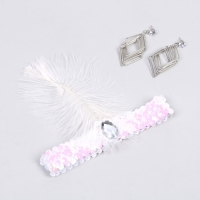 Карнавальный набор &laquo;Красотка&raquo; ( повязка+ сережки), цвет белый